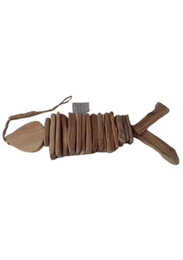 Bring a touch of coastal calm to your home with this charming Wooden Fish Decoration by Gisela Graham. Crafted with a wonderfully rustic, hand-finished feel and strung on natural rope, this wall hanging adds breezy, seaside character to any space. It's perfect for creating a serene atmosphere in a bathroom, adding a nautical touch to a child's bedroom, or completing a gallery wall with natural texture. A lovely gift for sea lovers and fans of rustic decor.